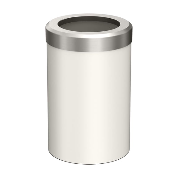 Gatco Latitude II Stainless Steel 2.9 Gallon Round Wastebasket with Removable Lid, Matte Pearl/Satin Nickel Lid