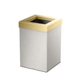 thumbnail image 1 of Gatco Elevate Stainless Steel 3 Gallon Square Wastebasket, Satin Nickel/Brushed Brass Lid, 1 of 7