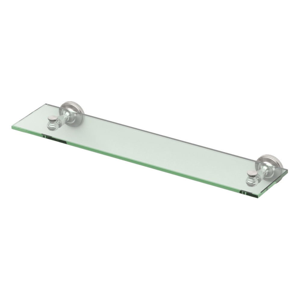 Tavern Rectangular Glass Shelf in Satin Nickel Finish