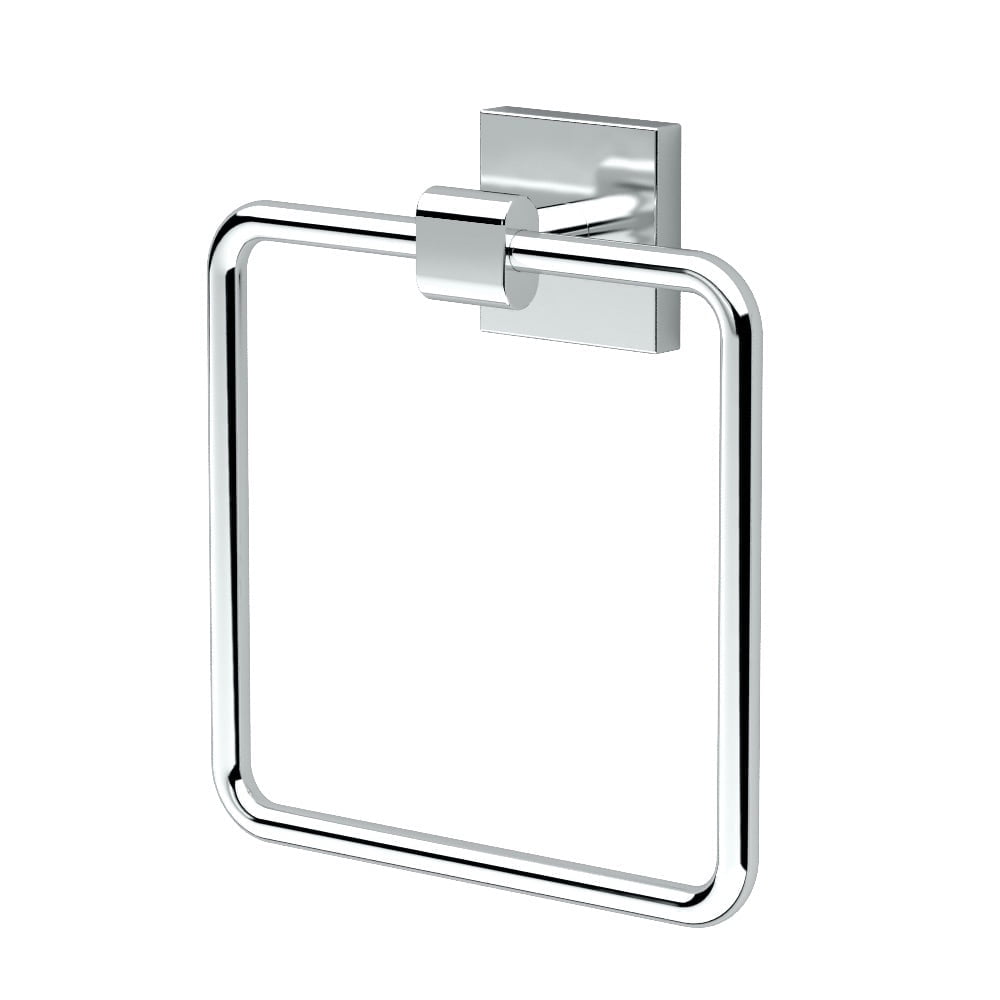 Elevate Chrome Wall Mounted Square Towel Ring