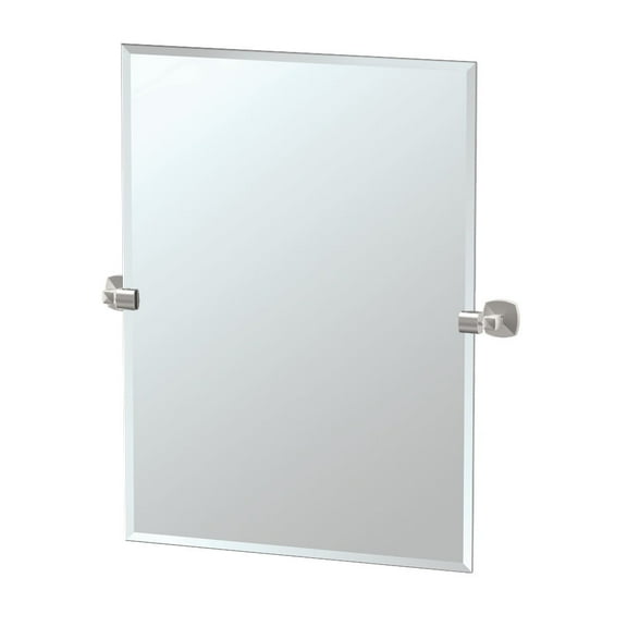 Gatco Jewel 31.5" Frameless Rectangle Mirror, Satin Nickel