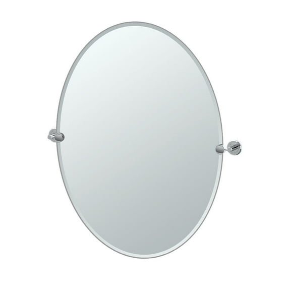 Gatco Latitude II 32" Frameless Oval Mirror, Chrome