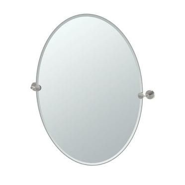 Gatco Latitude II 32" Frameless Oval Mirror, Satin Nickel