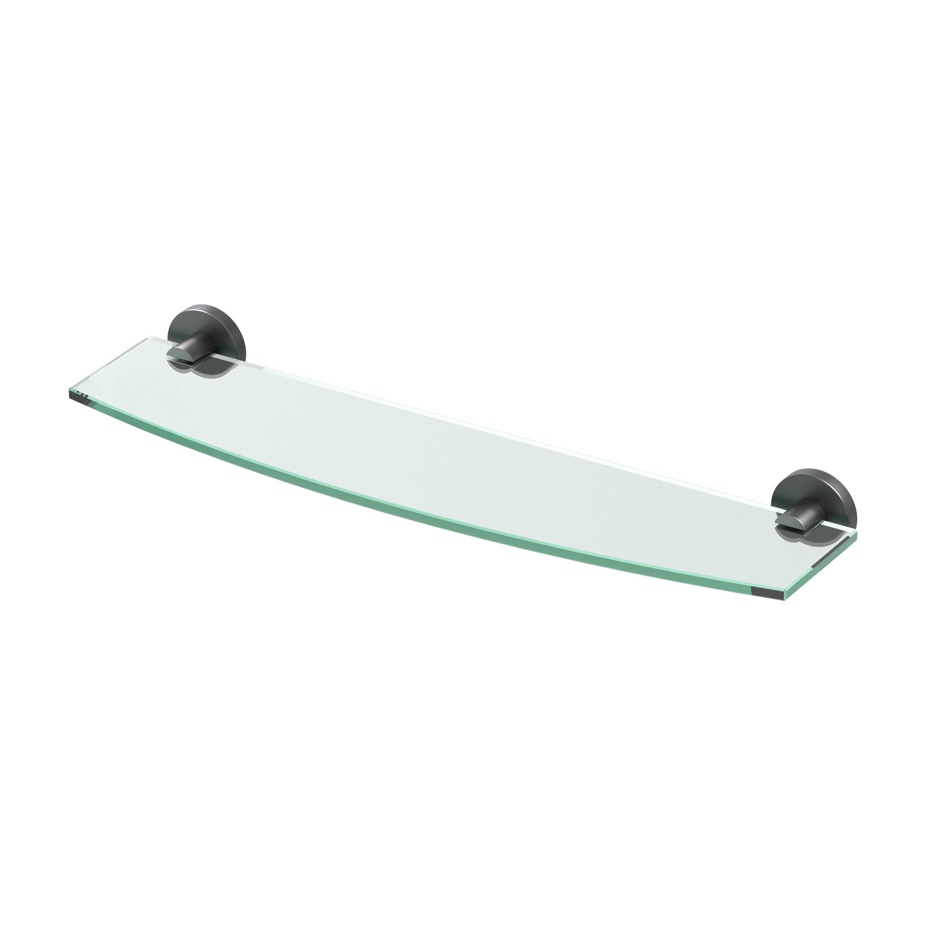 Elegance 20'' Matte Black Floating Glass Bathroom Shelf