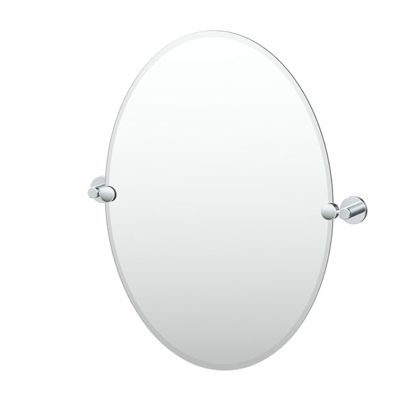 Gatco Reveal 26.5" Frameless Oval Mirror, Chrome