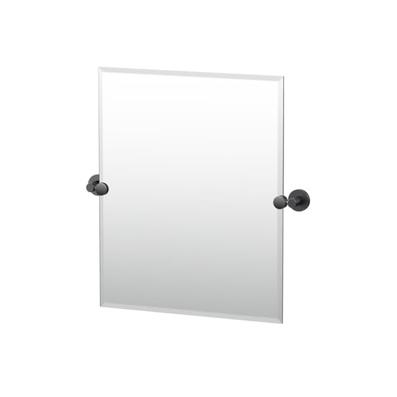 Gatco Reveal 24" Frameless Rectangle Mirror, Matte Black