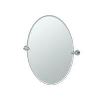 Gatco Channel 26.5" Frameless Oval Mirror, Chrome