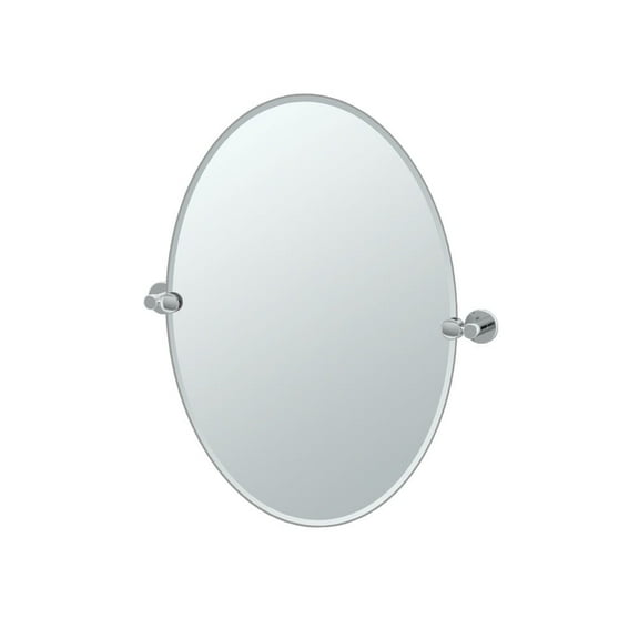 Gatco Channel 26.5" Frameless Oval Mirror, Chrome