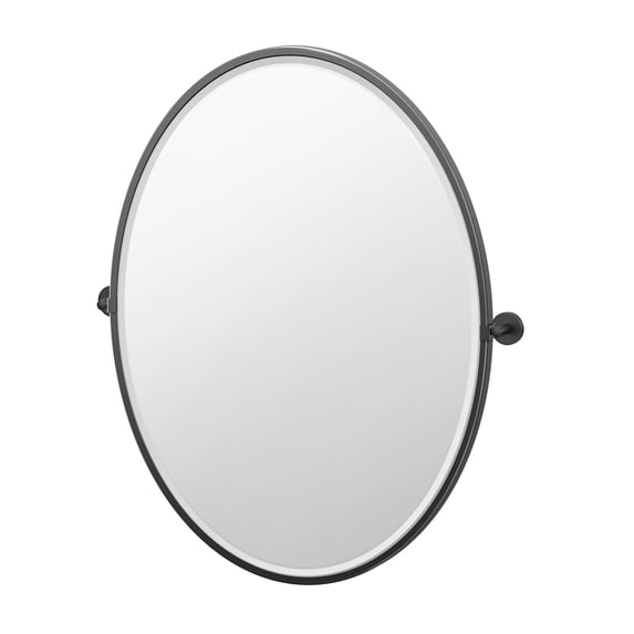Gatco Sky 33" Framed Oval Mirror, Matte Black
