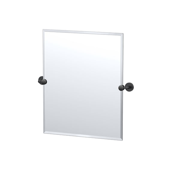 Gatco Sky 24" Frameless Rectangle Mirror, Matte Black