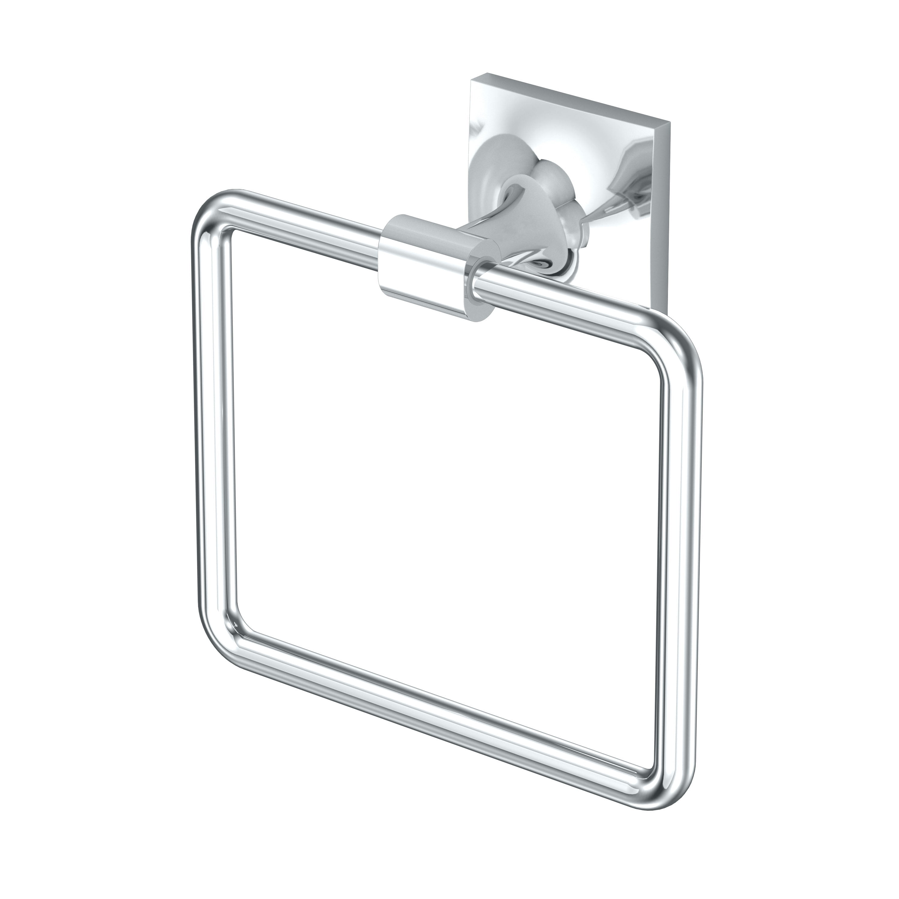Chrome Square Wall Mounted Towel Ring
