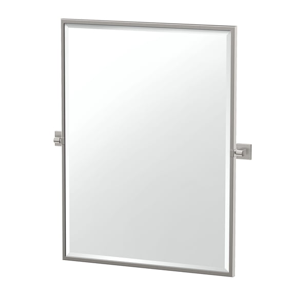Gatco Mode 31.5" Framed Rectangular Mirror, Satin Nickel