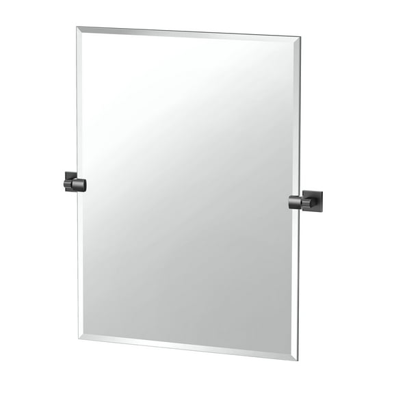Gatco Mode 31.5" Frameless Rectangular Mirror, Matte Black