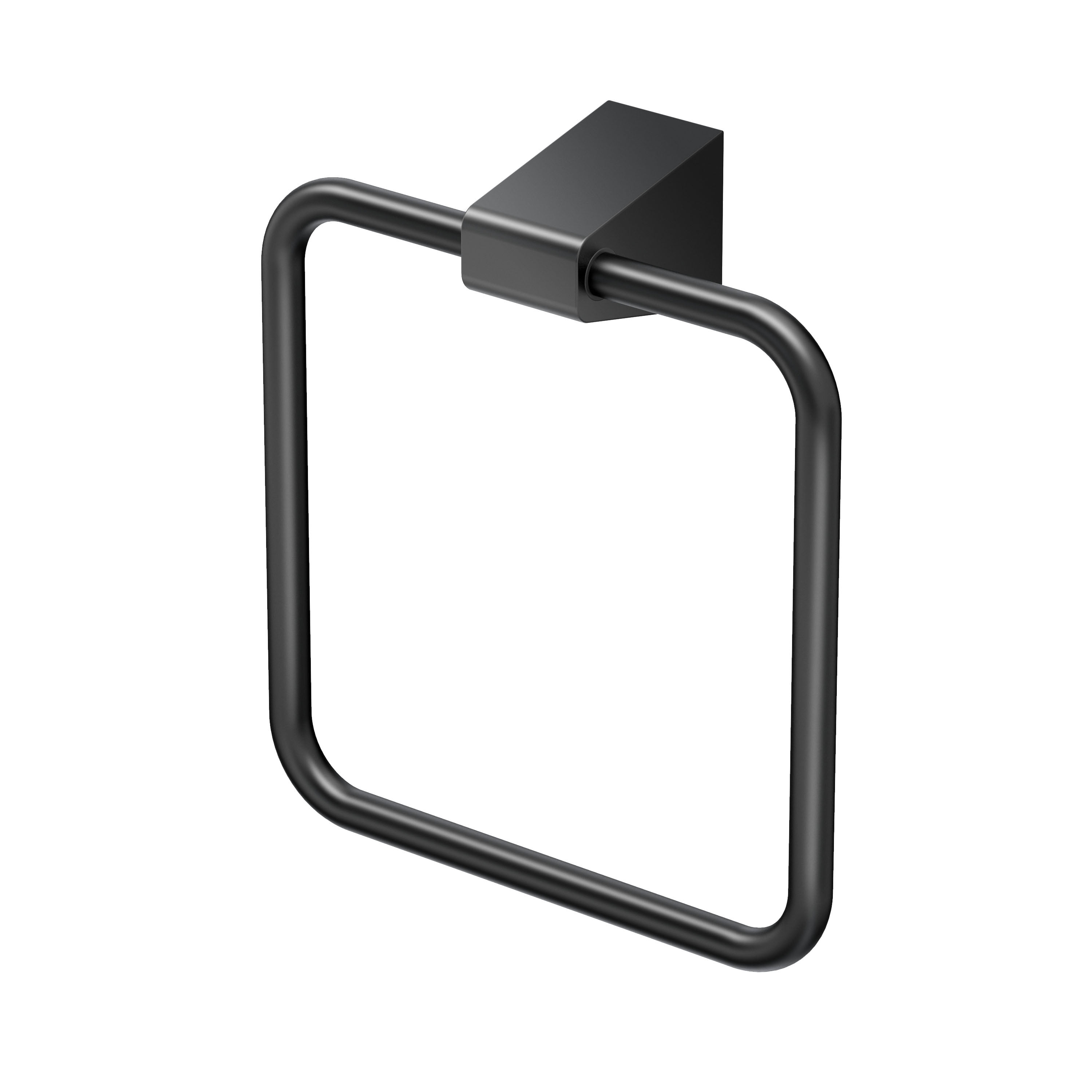 Matte Black Steel Wall Mounted Towel Ring