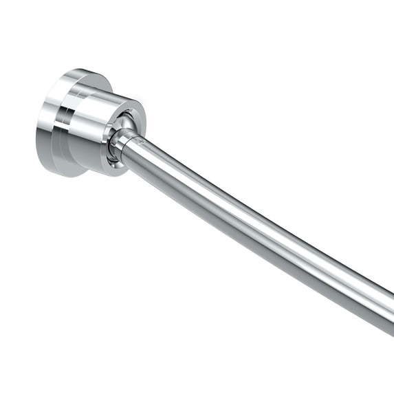 Gatco Modern Minimalist Adjustable Curved Shower Rod Set, Chrome