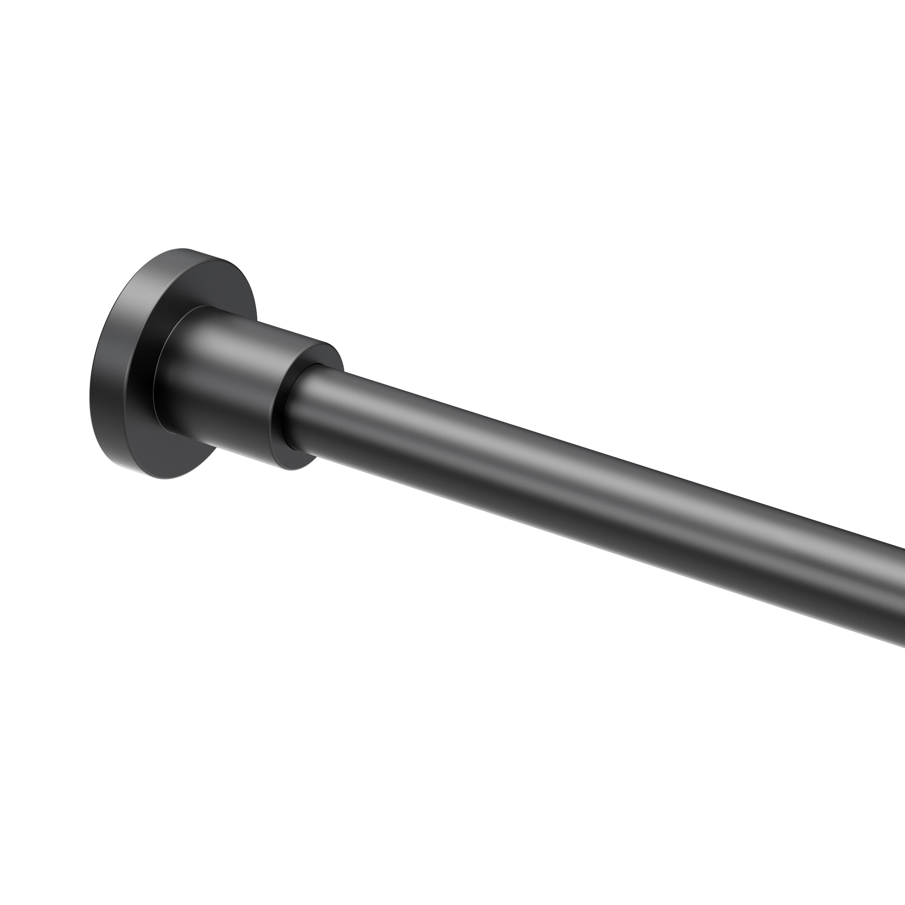 Modern Matte Black 60" Wall Mounted Solid Brass Shower Curtain Rod