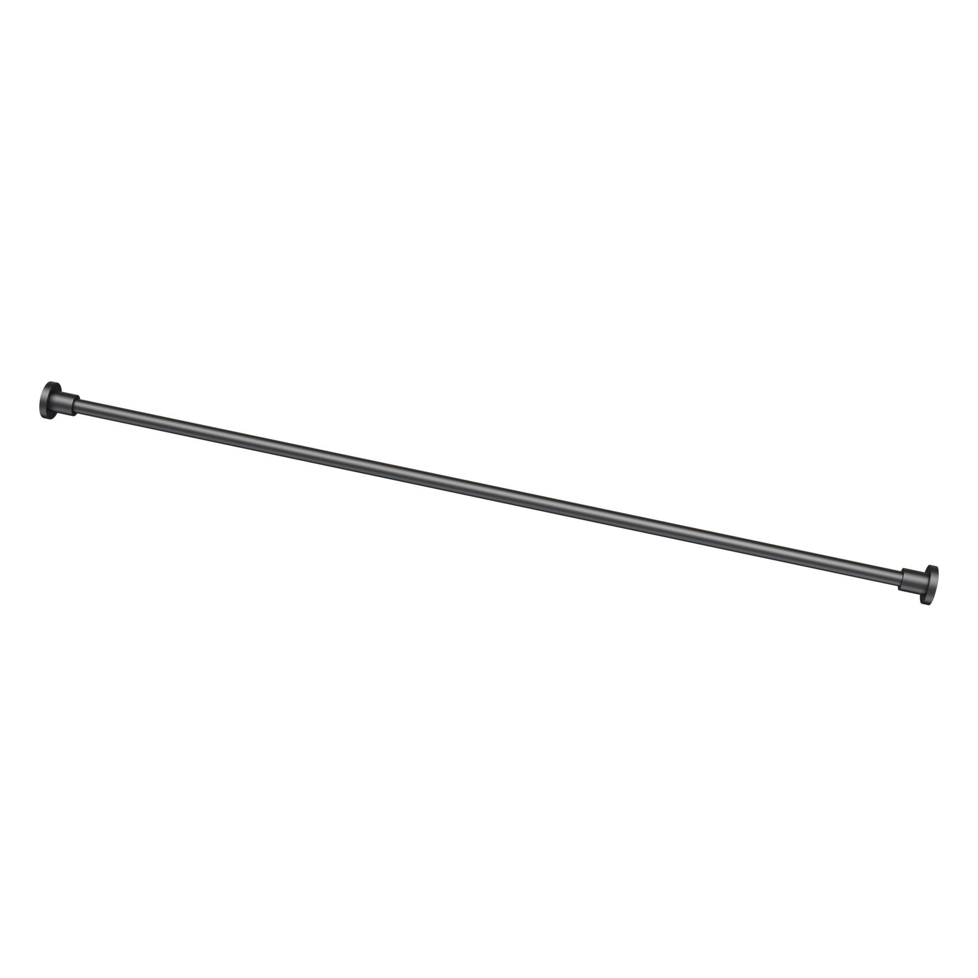 Modern Matte Black 60" Wall Mounted Solid Brass Shower Curtain Rod