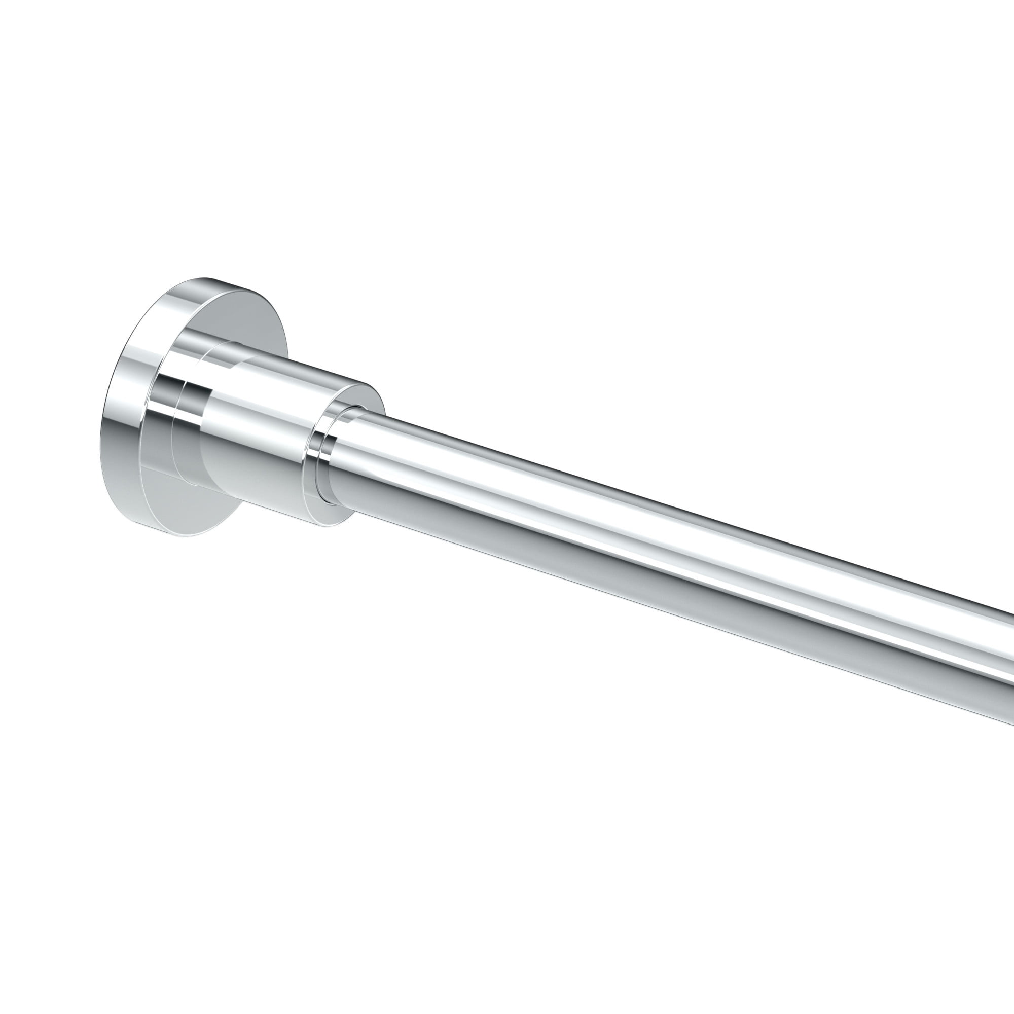 Minimalist 60" Chrome Wall Mounted Brass Shower Curtain Rod