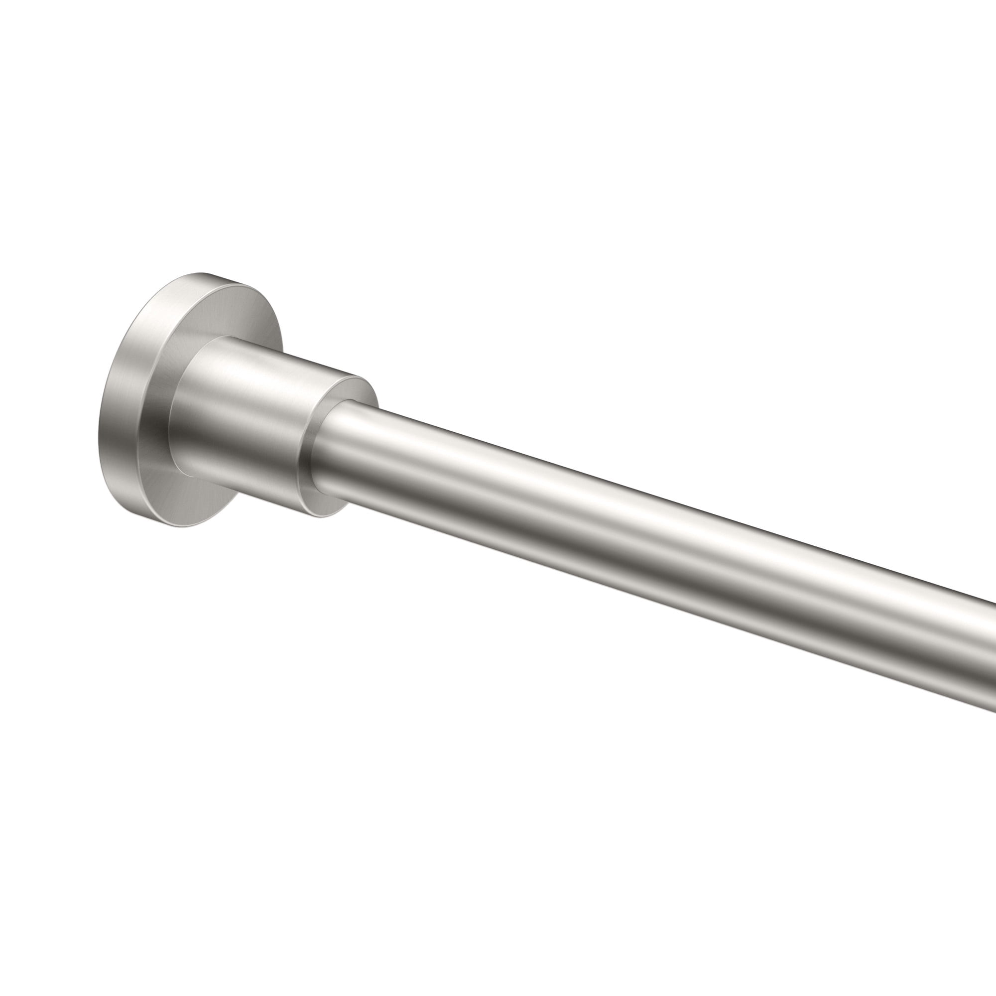 Modern Satin Nickel 60" Wall Mounted Straight Shower Curtain Rod