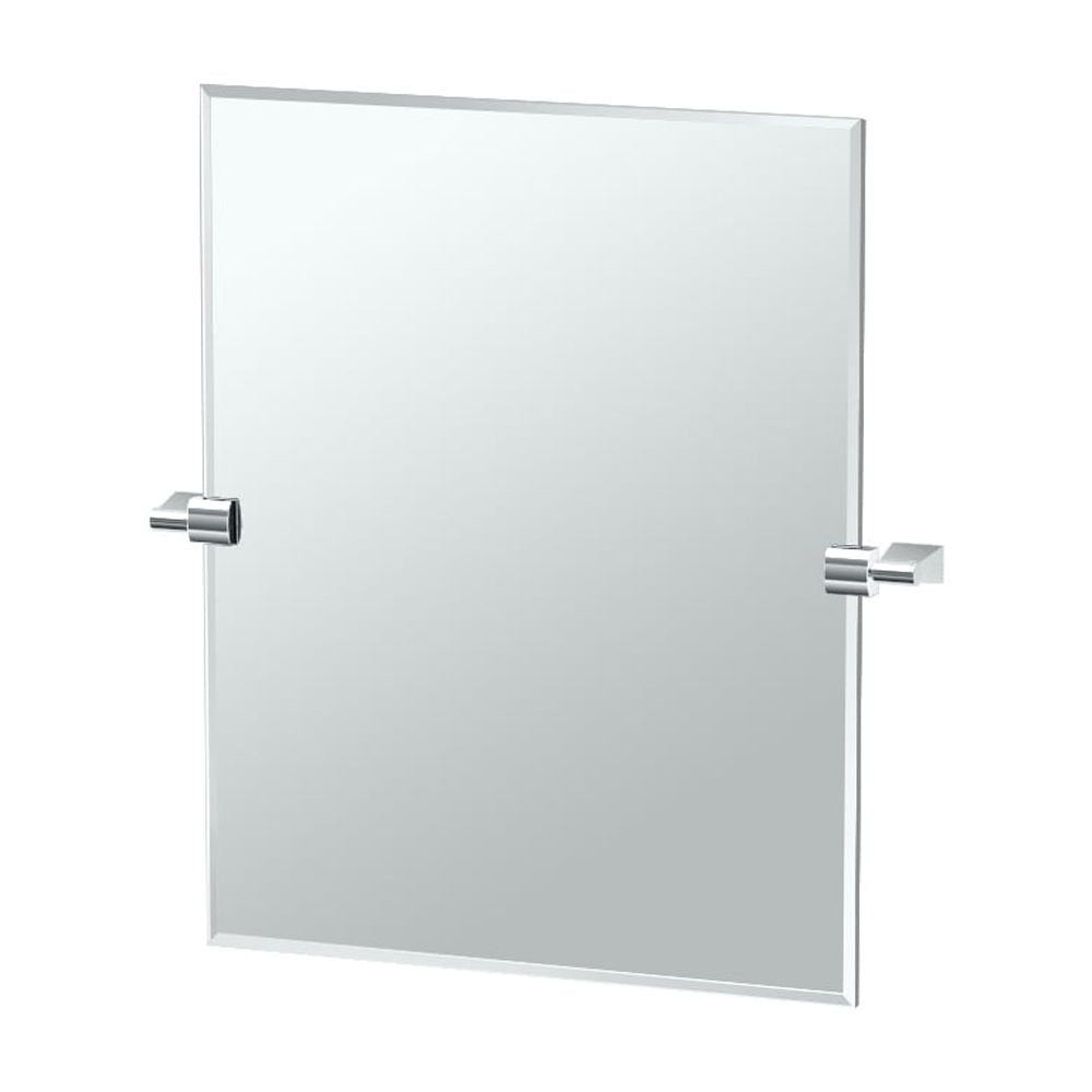 24" Chrome Frameless Rectangular Wall Mirror