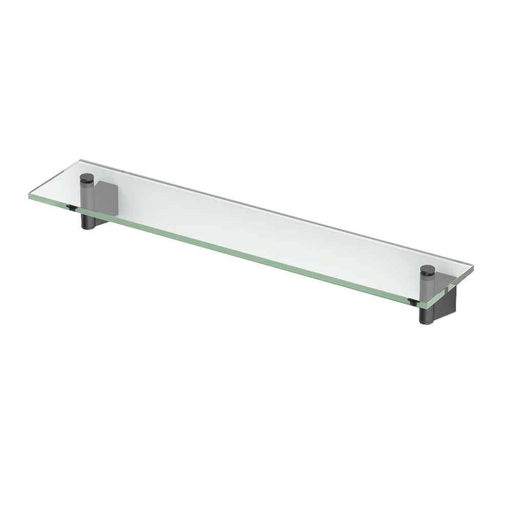 SleekSpace Matte Black Floating Glass Bathroom Shelf