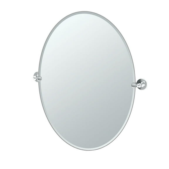 Gatco Cafe 32" Frameless Oval Mirror, Chrome