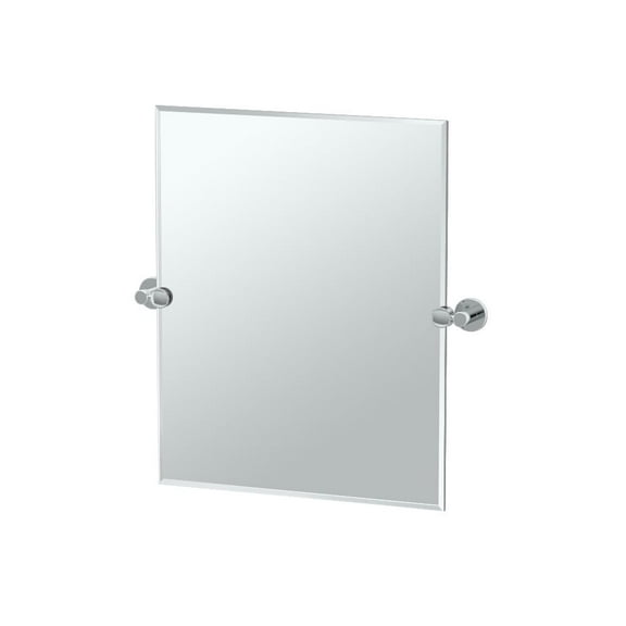 Gatco Channel 24" Frameless Rectangle Mirror, Chrome