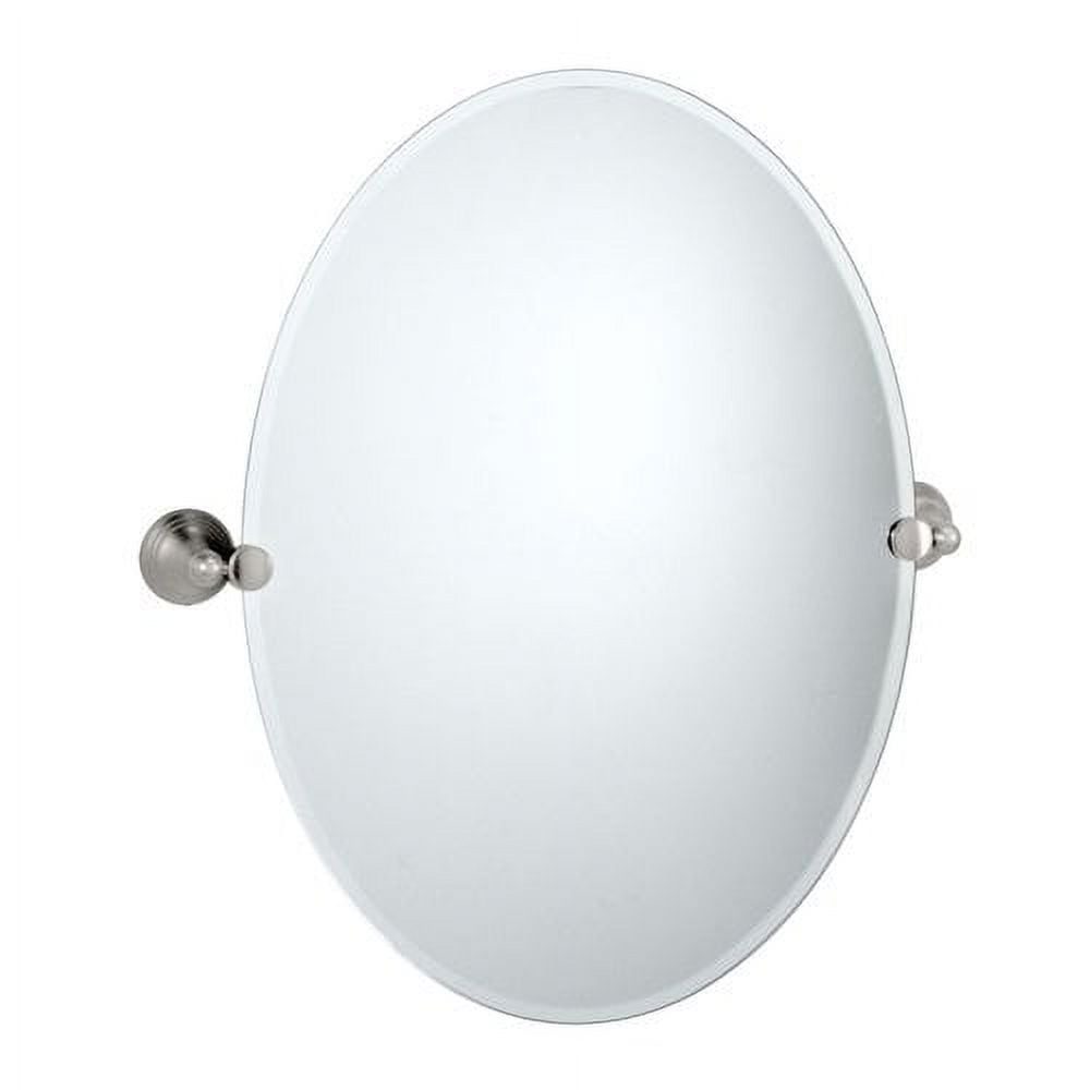 Charlotte Frameless Oval Polished Wall Mounted Vanity Mirror