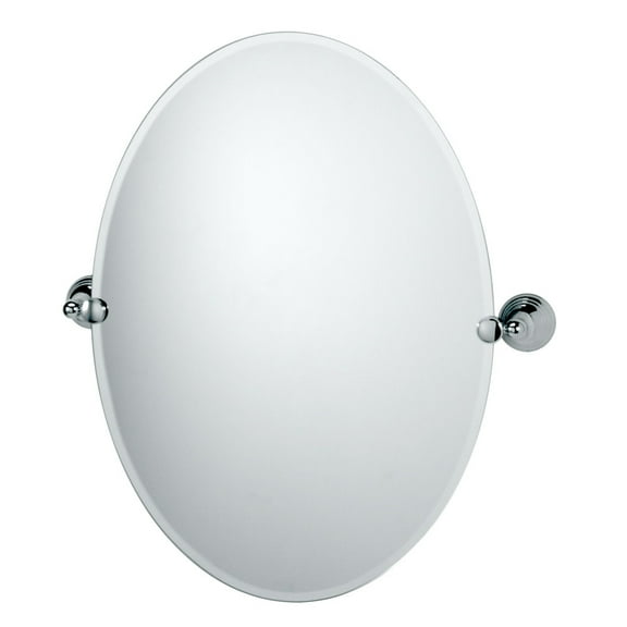 Gatco Gc4359 19-1/2" W X 26-1/2" H Oval Frameless Bathroom Wall Mirror - Chrome
