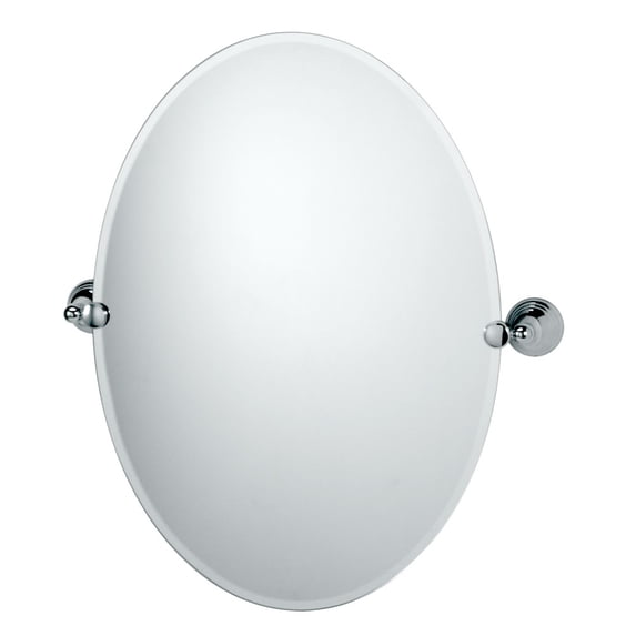 Gatco 4359 19-1/2" W X 26-1/2" H Oval Frameless Bathroom Wall Mirror - Chrome