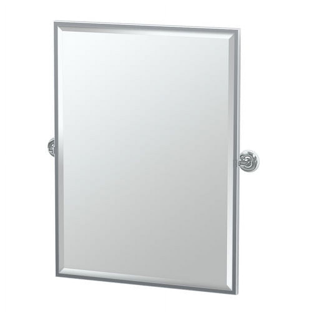 Elegant Chrome 25'' x 20.5'' Rectangular Metal Framed Vanity Mirror