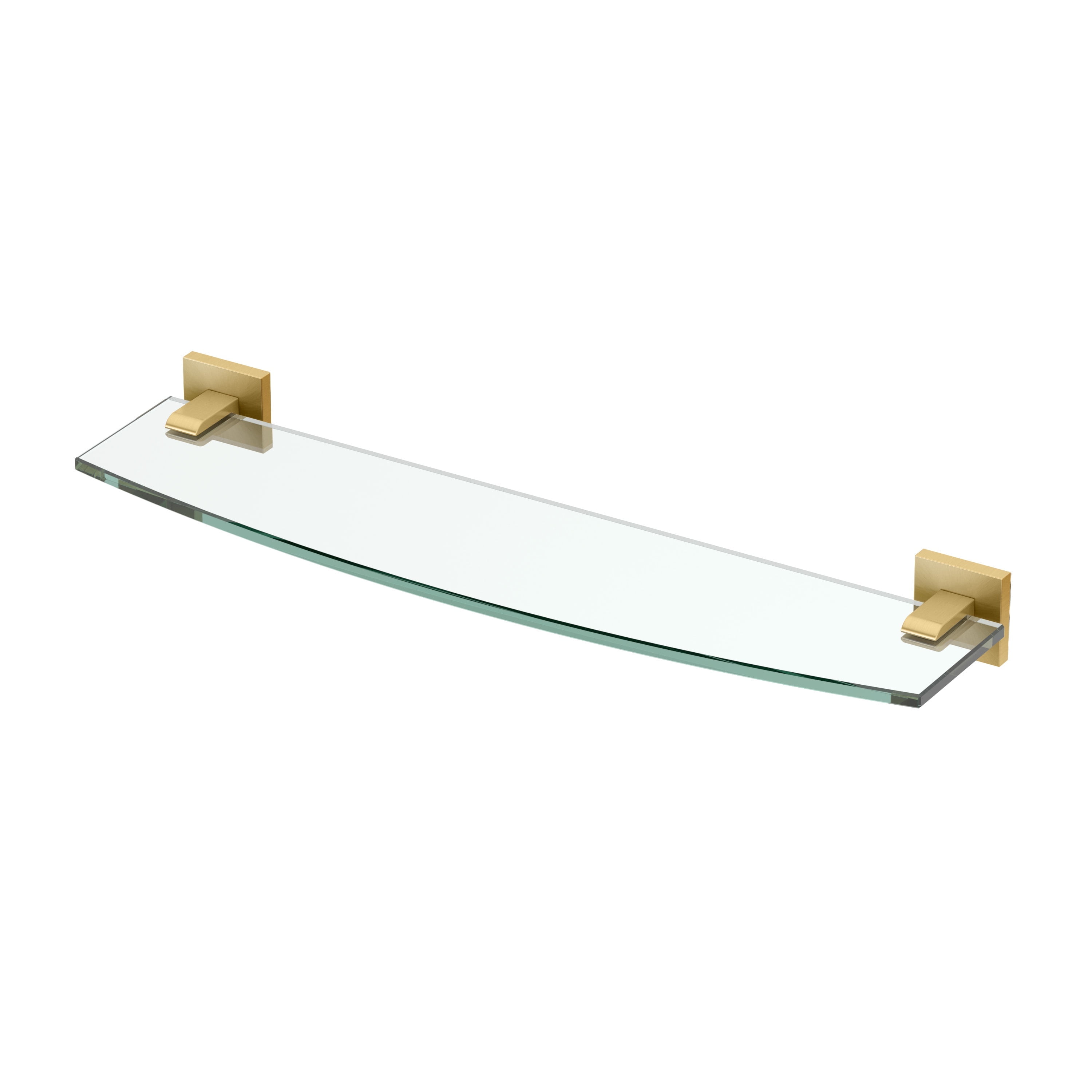 Elevate 20.13" Brushed Brass Wall Mounted Glass Shelf
