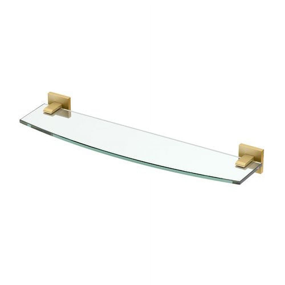 Elevate 20.13" Brushed Brass Wall Mounted Glass Shelf