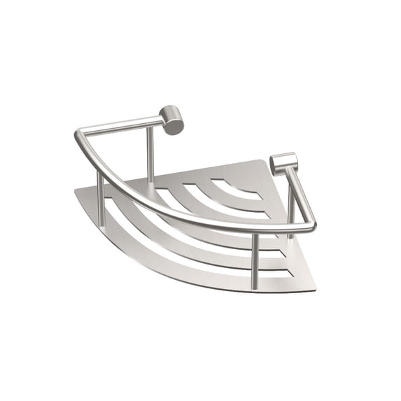 Gatco 1453 Elegant 8" Corner Shelf, Brushed Nickel
