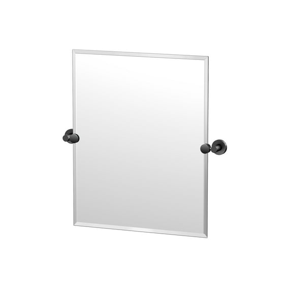 Gatco Glam 24" Frameless Rectangle Mirror, Matte Black