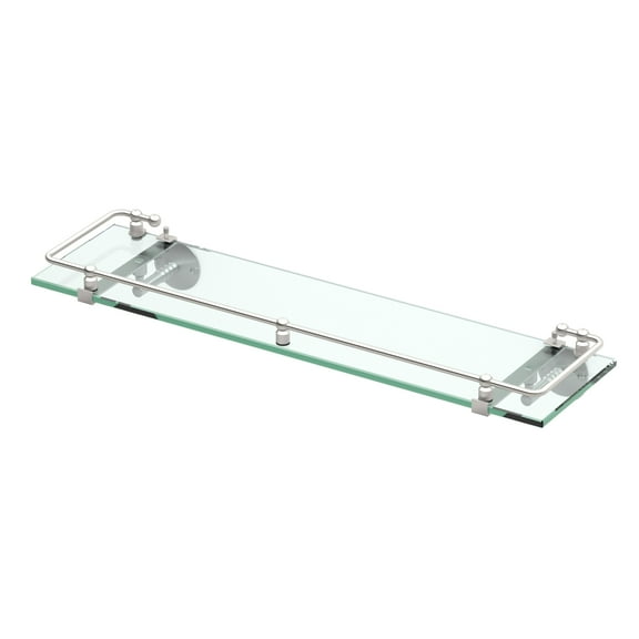 Gatco 1438SN Premier Gallery Railing Glass Shelf, Satin Nickel