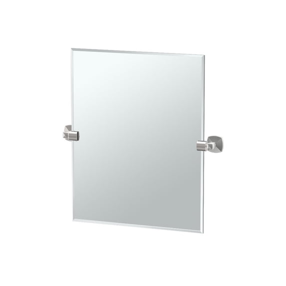 Gatco Jewel 24" Frameless Rectangle Mirror, Satin Nickel