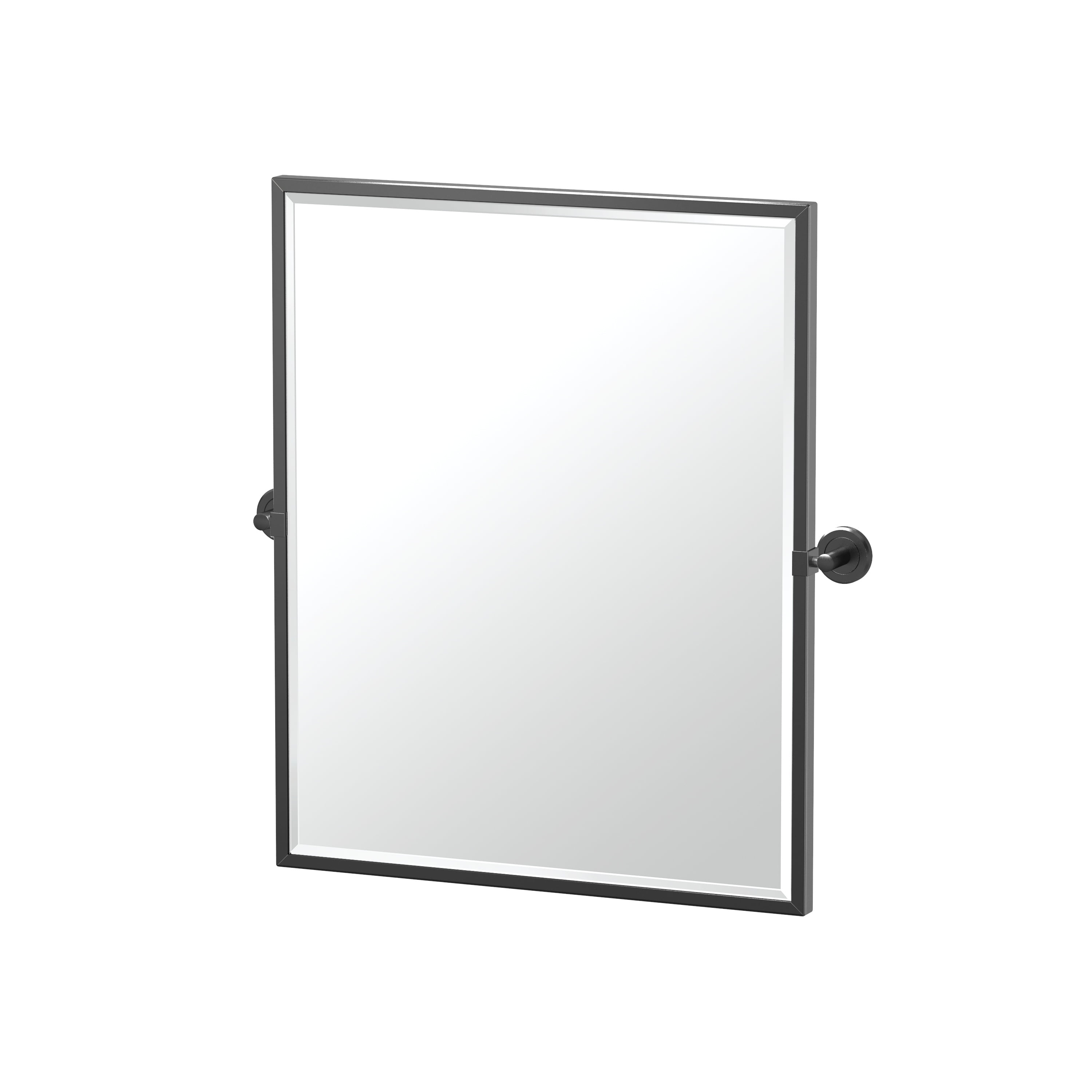 Elegant Latitude II Matte Black Metal Bathroom Vanity Mirror