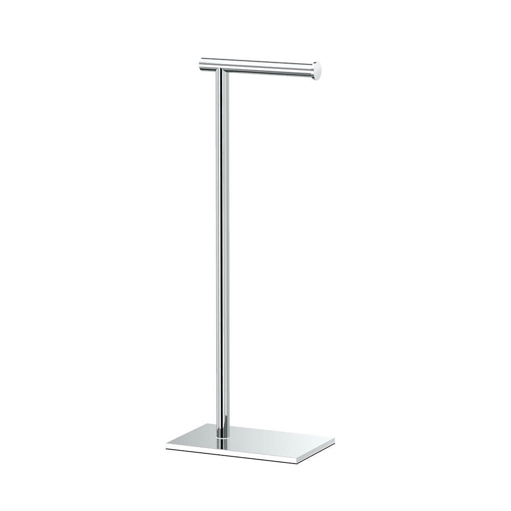 Gatco 1431C Square Freestanding Toilet Paper Holder, Chrome