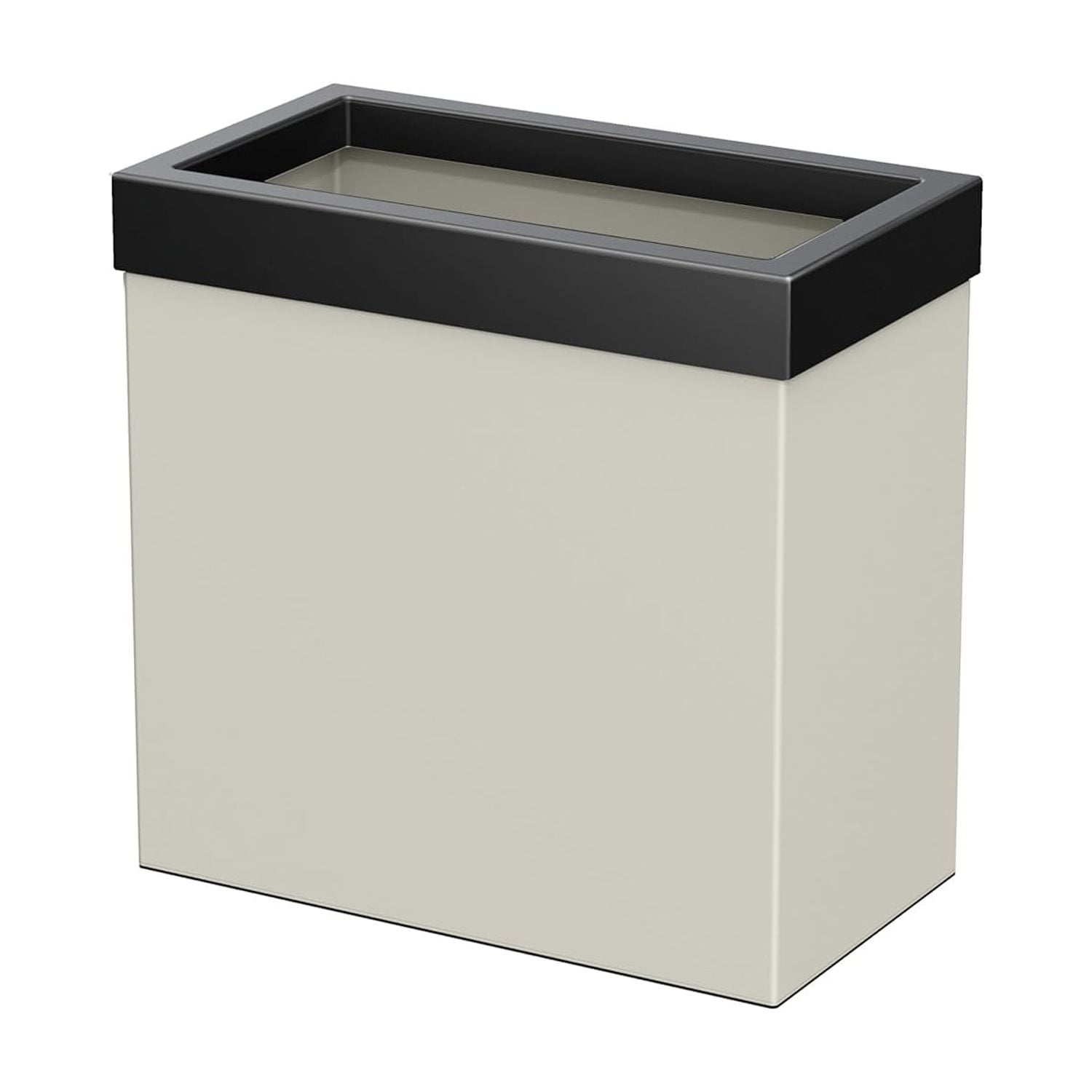 Gatco Modern Rectangle Wastebasket, Matte Pearl and Matte Black Combo ...