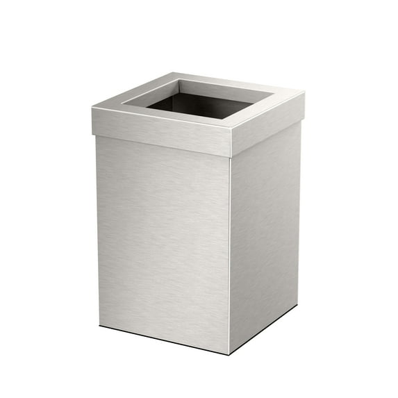 Gatco Elevate Stainless Steel 3 Gallon Square Wastebasket, Satin Nickel