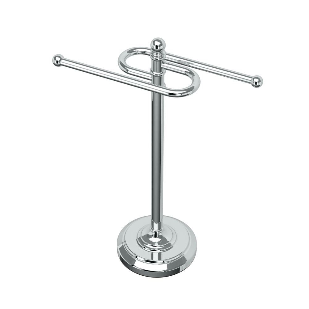 Chrome Double Arm Freestanding Hand Towel Holder