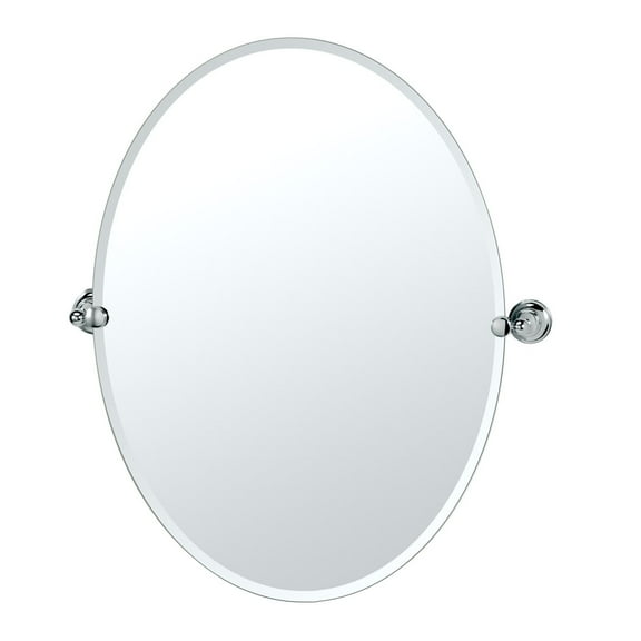 Gatco Gc4329lg 23-1/2" W X 32" H Oval Frameless Bathroom Wall Mirror - Chrome