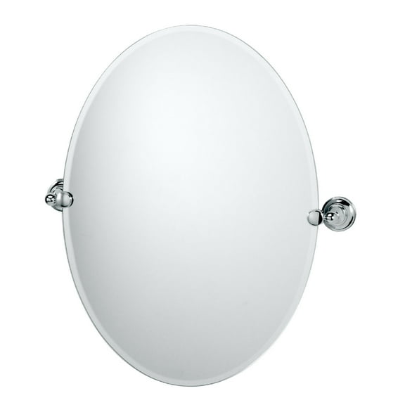 Gatco Gc4329 19-1/2" W X 26-1/2" H Oval Frameless Bathroom Wall Mirror - Chrome