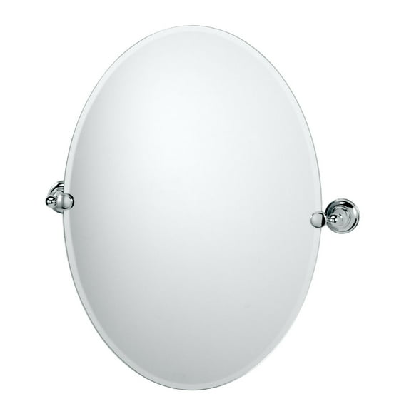 Gatco 4329 19-1/2" W X 26-1/2" H Oval Frameless Bathroom Wall Mirror - Chrome