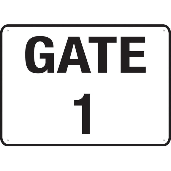 Gate 1 Sign Metal Signs 12X8 Inch Rust Free Aluminum,Uv Ink Printing,Durable/Weatherproof Outdoor For Home