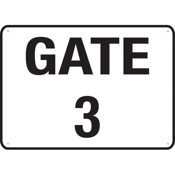 Gate 3 Sign Metal Signs Sign Pre-Drilled Holes For Easy Mounting Indoor Or Outdoor Use (Aluminum) Size: 8 x 12 inch