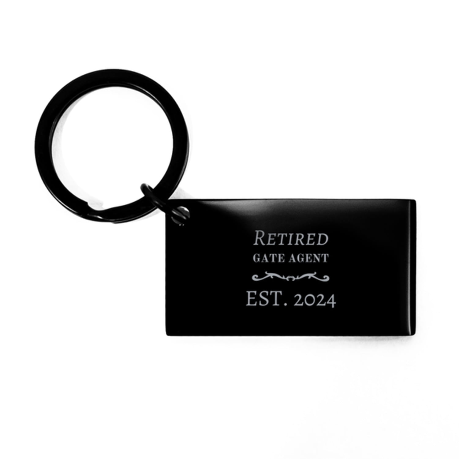 Gate Agent Keychain Retired Gate Agent Est. 2024 Engraved Gift for