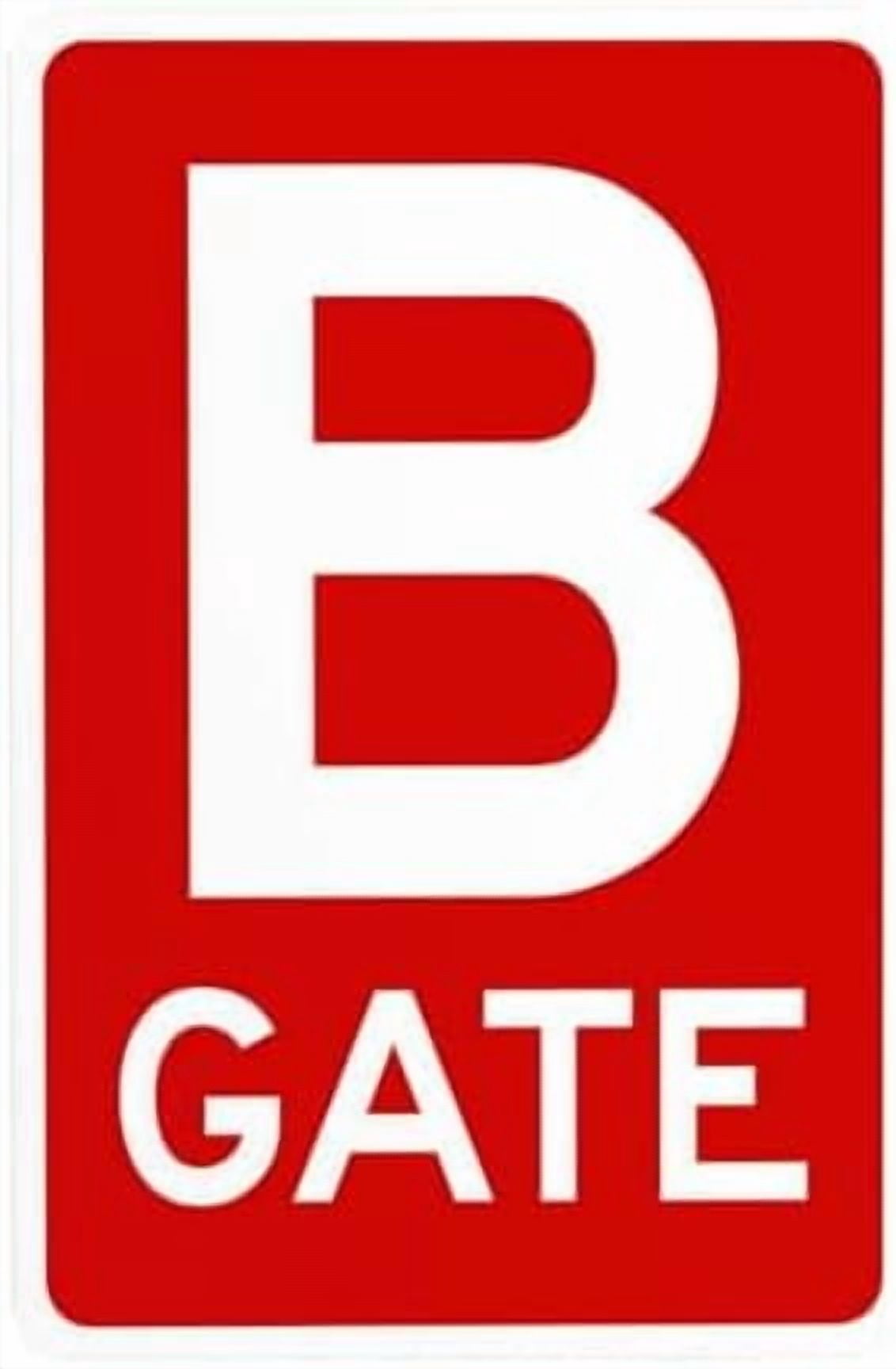 Gate B Warning Sign, Gate Security Metal Signs for Business Home ...