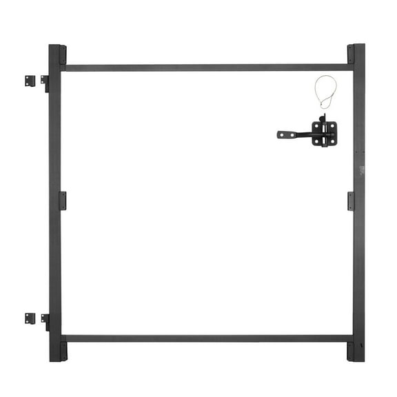 Gate Building Kit 60-96 Inch, Metal Fence Gate Kit - Adjustable Height 4-5 ft, Heavy Duty Rustproof Gate Frame for Outdoor Use